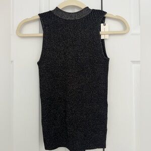 NWT Anthropologie Black Metallic Turtleneck Sweater